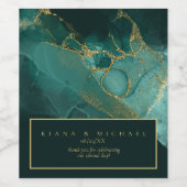Moody Ink Emerald Gold Abstract ID988 Wijn Etiket (Enkel label)
