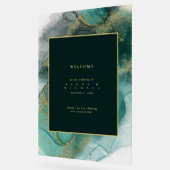 Moody Ink Emerald Gold Abstract Welkom ID988 Acryl Bord (Hoek)