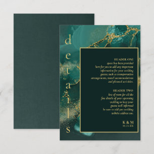 Moody Ink Emerald Gold Abstracte Details ID988 Informatiekaartje