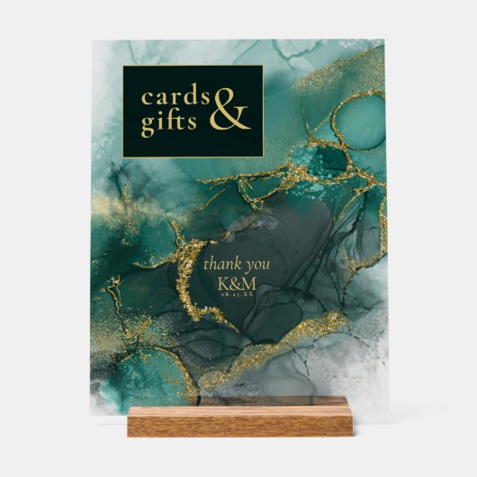Moody Ink Emerald Gold Kaarten & Cadeaus ID988 Acryl Bord (Voorkant)