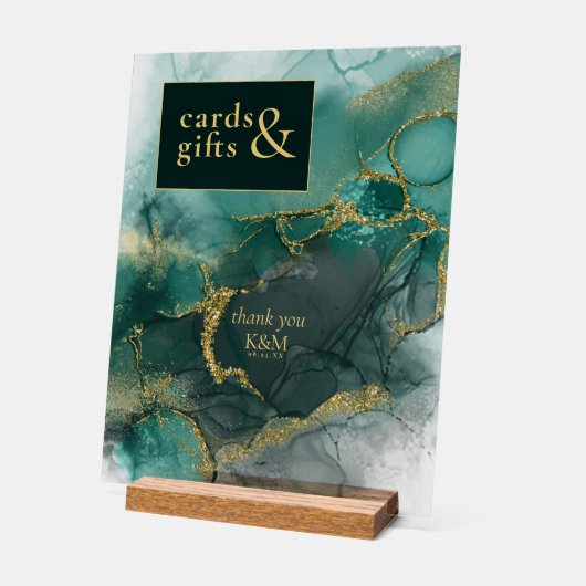 Moody Ink Emerald Gold Kaarten & Cadeaus ID988 Acryl Bord (Hoek)