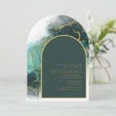 Moody Ink Emerald Gold Vrijgezellenfeest Arch ID98 Kaart (Staand voorkant)