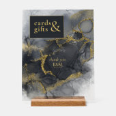 Moody Ink Houtskool Gouden Kaarten & Geschenken ID Acryl Bord (Voorkant)