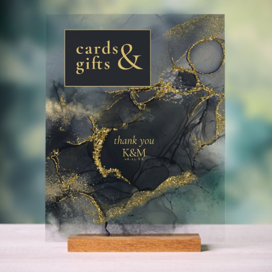 Moody Ink Houtskool Gouden Kaarten & Geschenken ID Acryl Bord (Neutraal)