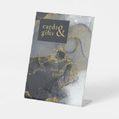 Moody Ink Houtskool Gouden Kaarten & Geschenken ID Reclamebord Met Voetstuk (Voorkant)