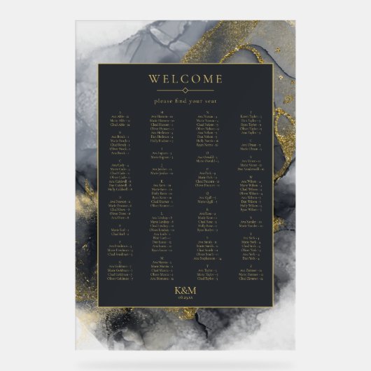 Moody Ink Houtskool Gouden Zitkaart ID988 Acryl Bord (Voorkant)