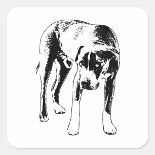 Moody Ink Look, Pitbull Mix Vierkante Sticker