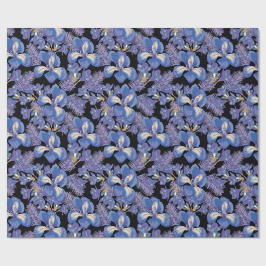 moody iris cadeaupapier (Vlak)