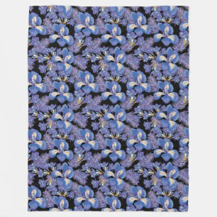 moody iris fleece deken