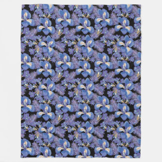 moody iris fleece deken