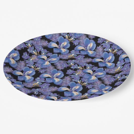 moody iris papieren bordje (Gekanteld)