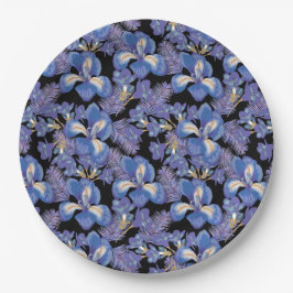 moody iris papieren bordje