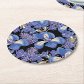 moody iris ronde kartonnen onderzetter (Gebogen)