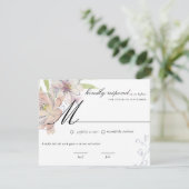 Moody Jewel Tone Bloemen Bruiloft RSVP Kaart (Staand voorkant)