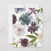 Moody Jewel Tone Bloemen Bruiloft RSVP Kaart (Achterkant)