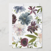 Moody Jewel Tone Bloemenbruiloft Kaart (Achterkant)