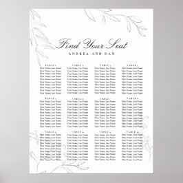 Moody Jewel Tone Wedding Seating Chart Poster
