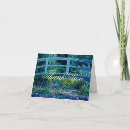 Moody Jewel Tones Monet Lily Pond Fine Art Wedding Bedankkaart