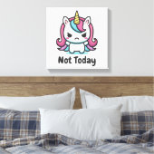 Moody Kawaii Unicorn Aangepaste tekst Canvas Afdruk (Insitu (Slaapkamer))