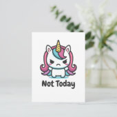 Moody Kawaii Unicorn Aangepaste tekst Feestdagenkaart (Staand voorkant)