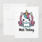 Moody Kawaii Unicorn Aangepaste tekst Feestdagenkaart (Voorkant / Achterkant)