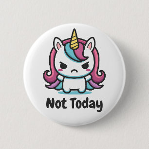 Moody Kawaii Unicorn Aangepaste tekst Ronde Button 5,7 Cm