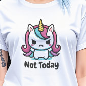 Moody Kawaii Unicorn Custom Text Vrouwen T-shirt