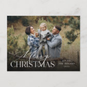 Moody Kerst Botanische Verticale Foto Feestdagenkaart (Voorkant)