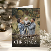 Moody Kerst Botanische Verticale Foto Gevouwen Feestdagen Kaart