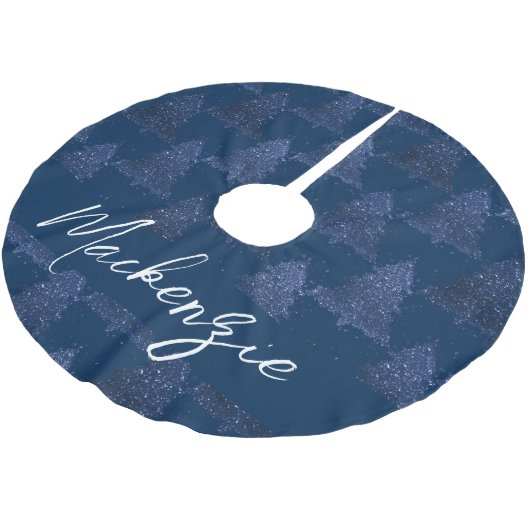 Moody Kerstboom | Classy Navy Blue Splatter Kerstboom Rok (Gekanteld)