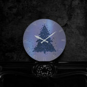 Moody Kerstboom | Classy Navy Blue Splatter Ronde Klok