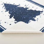 Moody Kerstboom | Classy Navy Blue Splatter Sherpa Deken (3/4)