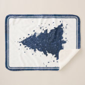 Moody Kerstboom | Classy Navy Blue Splatter Sherpa Deken (Voorkant (horizontaal))