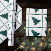Moody kerstboom | Dark Midnight Blauwgroen Green Cadeaupapier