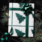 Moody kerstboom | Dark Midnight Blauwgroen Green Cadeaupapier