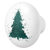 Moody kerstboom | Dark Midnight Blauwgroen Green Keramische Knop (Rechts)