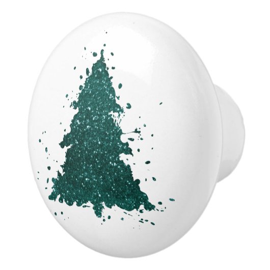 Moody kerstboom | Dark Midnight Blauwgroen Green Keramische Knop (Rechts)