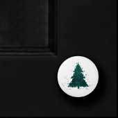 Moody kerstboom | Dark Midnight Blauwgroen Green Keramische Knop
