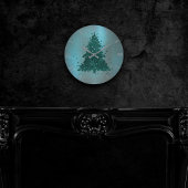 Moody kerstboom | Dark Midnight Blauwgroen Green Ronde Klok
