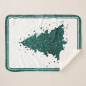 Moody kerstboom | Dark Midnight Blauwgroen Green Sherpa Deken (Voorkant (horizontaal))