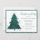 Moody Kerstboom | Dark Midnight Blauwgroen Party Feestdagenkaart (Voorkant)