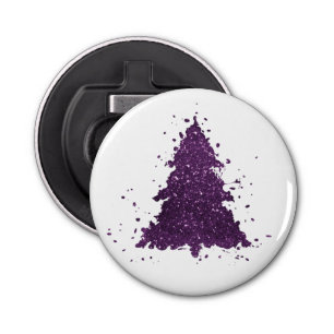 Moody Kerstboom   Deep Plum Paarse Splatter Button Flesopener