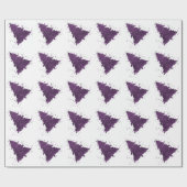Moody Kerstboom | Deep Plum Paarse Splatter Cadeaupapier (Vlak)