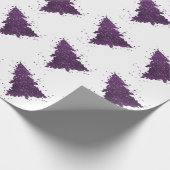 Moody Kerstboom | Deep Plum Paarse Splatter Cadeaupapier (Hoek)
