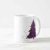 Moody Kerstboom | Deep Plum Paarse Splatter Koffiemok (Voorkant rechts)