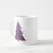 Moody Kerstboom | Deep Plum Paarse Splatter Koffiemok (Voorkant links)