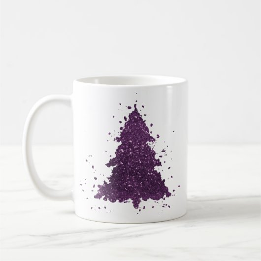 Moody Kerstboom | Deep Plum Paarse Splatter Koffiemok (Links)