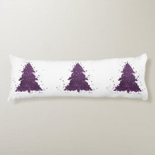 Moody Kerstboom Deep Plum Paarse Splatter Lichaamskussen