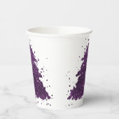 Moody Kerstboom | Deep Plum Paarse Splatter Papieren Bekers (Links)