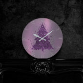 Moody Kerstboom | Deep Plum Paarse Splatter Ronde Klok